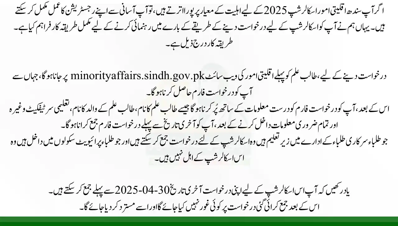How to Apply for the Sindh Minority Affairs Scholarship